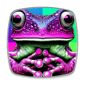 Frosch - Viereckiger Kühlschrankmagnet - Weiß - Vorne