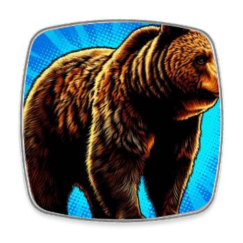 Bär - Viereckiger Kühlschrankmagnet - Weiß - Vorne