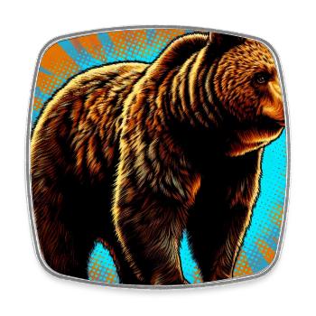 Bär - Viereckiger Kühlschrankmagnet - Weiß - Vorne