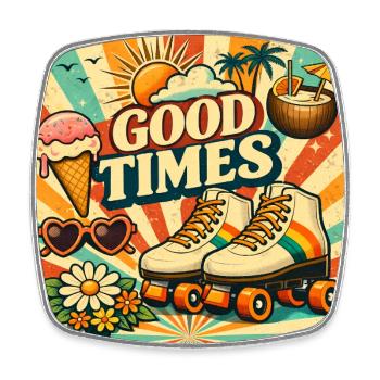 Retro Summer - Square fridge magnet - white - Front