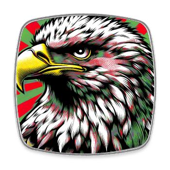 aigle - Magnet carré - blanc - Devant