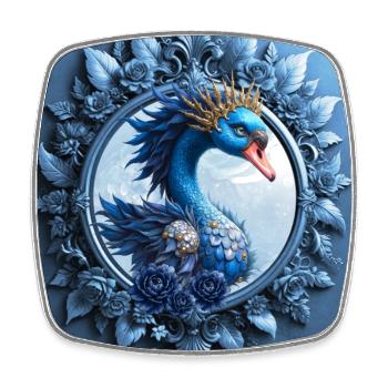 Blue Phoenix Crest in Frame - Square fridge magnet - white - Front