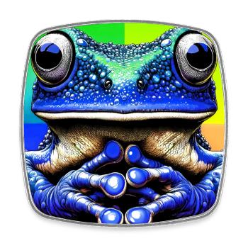 Frosch - Viereckiger Kühlschrankmagnet - Weiß - Vorne