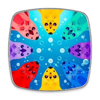 Bunte Kreis-Koi - Viereckiger Kühlschrankmagnet - Weiß - Vorne