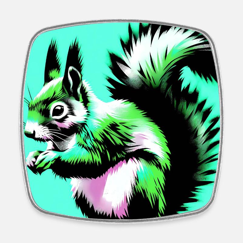 squirrel - Square fridge magnet - white