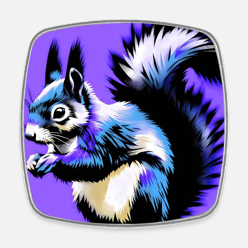 squirrel - Square fridge magnet - white