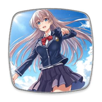 Héroïne en uniforme de l’école Tempête Solaire - Magnet carré - blanc - Devant