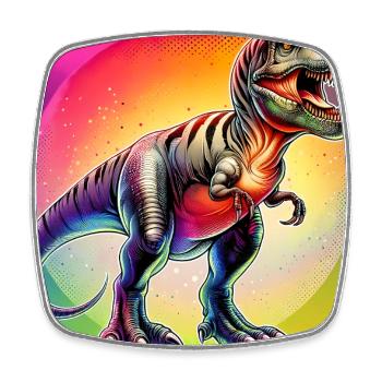 Dinosaurier - Viereckiger Kühlschrankmagnet - Weiß - Vorne