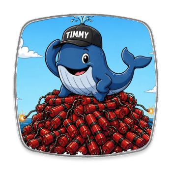 Timmy der Wal - Viereckiger Kühlschrankmagnet - Weiß - Vorne