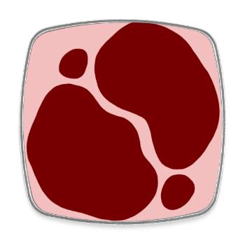Rote Organische Formen Design - Viereckiger Kühlschrankmagnet - Weiß - Vorne