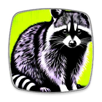 Raccoon - Square fridge magnet - white - Front