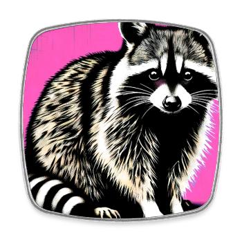 Raccoon - Square fridge magnet - white - Front