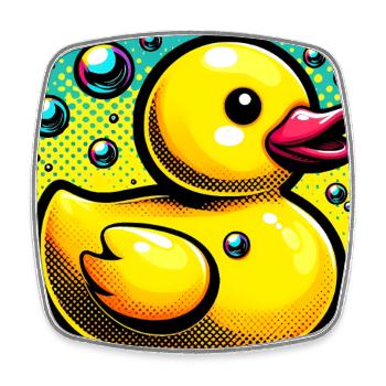 Ente Ente Ente Ente Ente - Viereckiger Kühlschrankmagnet - Weiß - Vorne