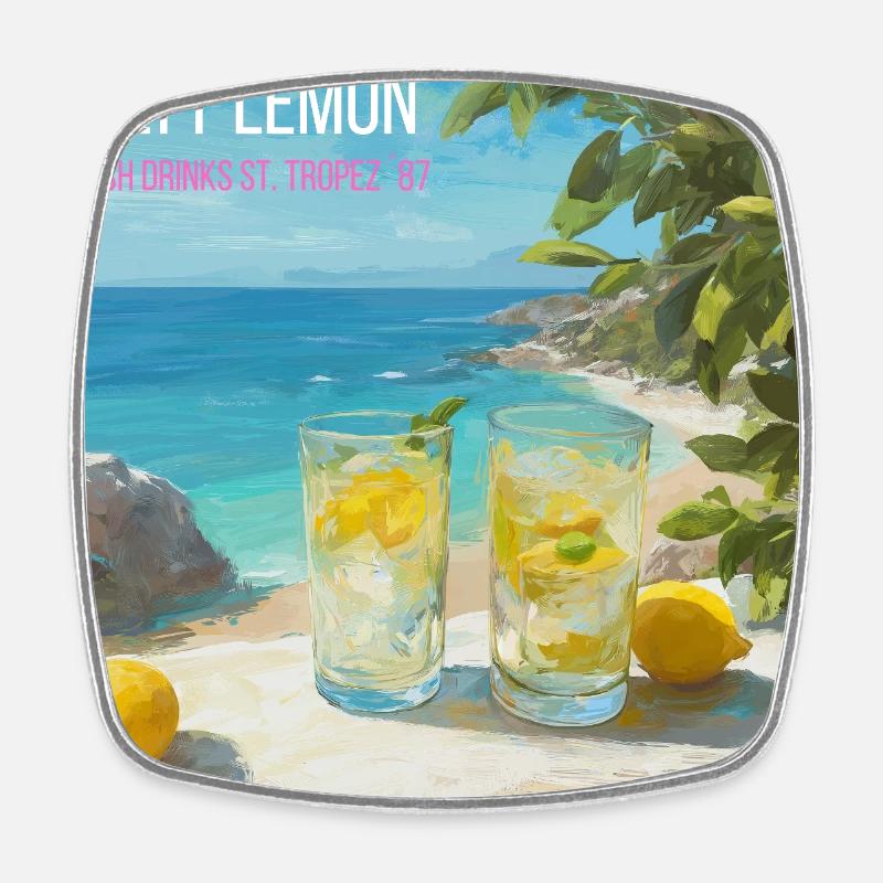 Magic Salt Lemon Beach 87 - Magnet carré - blanc