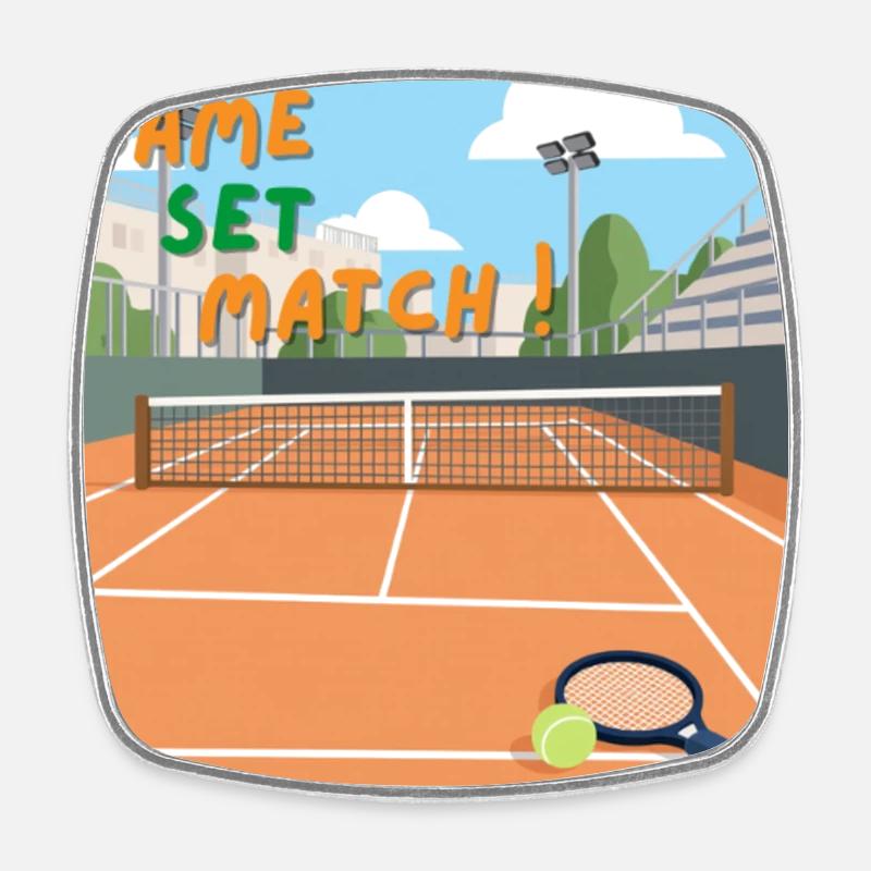 Game Set Match! - Square fridge magnet - white
