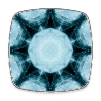 Icy Mandala Kaleidoscope - Square fridge magnet - white - Front