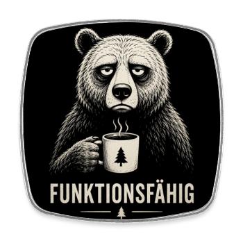 Bär FUNKTIONSFÄHIG 1 - Viereckiger Kühlschrankmagnet - Weiß - Vorne