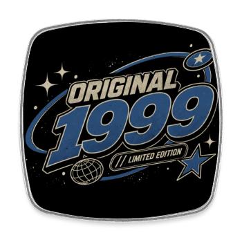 Original 1999 – Vintage Limited Edition Design - Viereckiger Kühlschrankmagnet - Weiß - Vorne