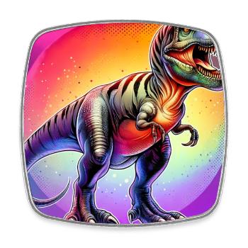 Dinosaurier - Viereckiger Kühlschrankmagnet - Weiß - Vorne