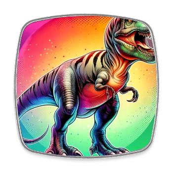Dinosaurier - Viereckiger Kühlschrankmagnet - Weiß - Vorne