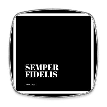 Semper Fidelis - Immer Treu  - Viereckiger Kühlschrankmagnet - Weiß - Vorne