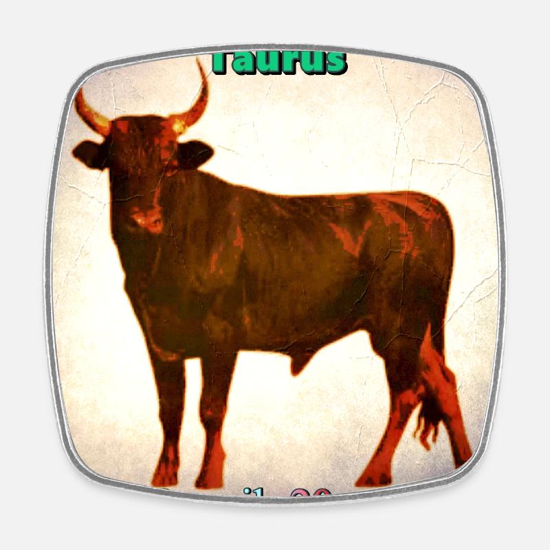 bull - Square fridge magnet - white