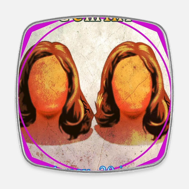 Twins - Square fridge magnet - white