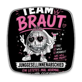 Team Braut Junggesellinnenabschied Disco - Viereckiger Kühlschrankmagnet - Weiß - Vorne