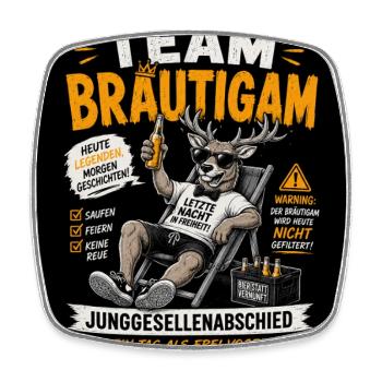 Team Bräutigam Junggesellenabschied - Viereckiger Kühlschrankmagnet - Weiß - Vorne