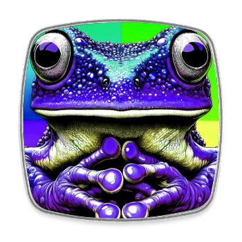 Frosch - Viereckiger Kühlschrankmagnet - Weiß - Vorne