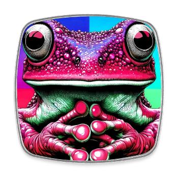 Frosch - Viereckiger Kühlschrankmagnet - Weiß - Vorne