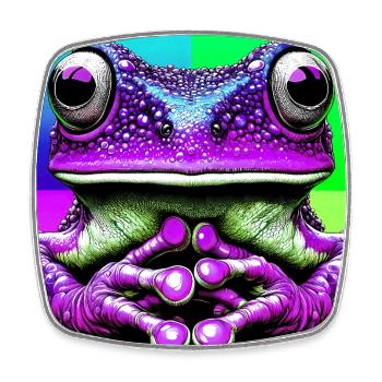 frog - Square fridge magnet - white - Front