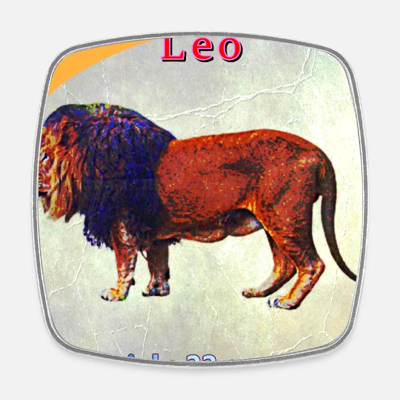 lion - Square fridge magnet - white