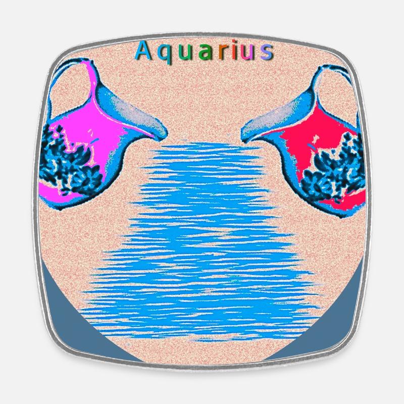 Aquarius - Square fridge magnet - white