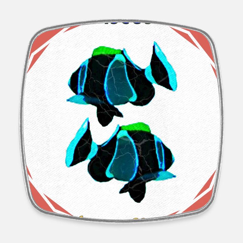 Fisch - Viereckiger Kühlschrankmagnet - Weiß