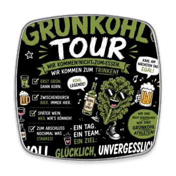 Grünkohl Tour Motiv - Viereckiger Kühlschrankmagnet - Weiß - Vorne