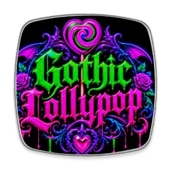 Gothic Halloween Neon Heart - Square fridge magnet - white - Front