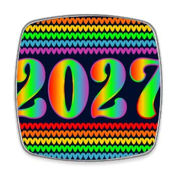 Année arc-en-ciel 2027 - Magnet carré - blanc - Devant