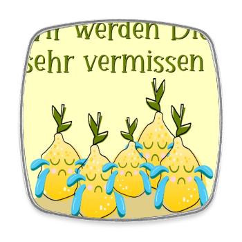 Abschied Team Zitronen - Viereckiger Kühlschrankmagnet - Weiß - Vorne