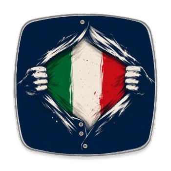 Italien Vintage Flaggen Design im Retro Stil - Viereckiger Kühlschrankmagnet - Weiß - Vorne