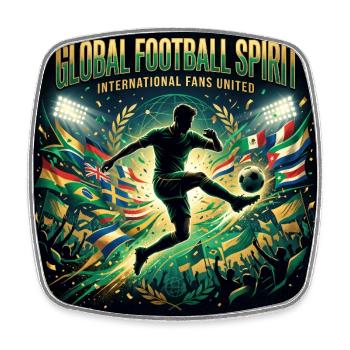 Globaler Fußballgeist vereint euch - Viereckiger Kühlschrankmagnet - Weiß - Vorne