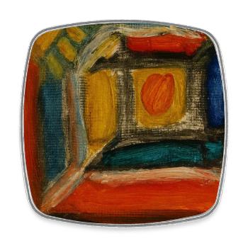 Farbiges Innenraum-Fragment - Viereckiger Kühlschrankmagnet - Weiß - Vorne