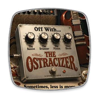 The Ostracizer – Pédale de guitare fictive #21 - Magnet carré - blanc - Devant