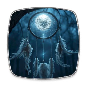 Traumfänger-Nacht-Talisman – Dunkle Fantasie - Viereckiger Kühlschrankmagnet - Weiß - Vorne
