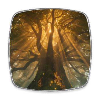 Der heilige Baum – Der mystische Baum des Lebens - Viereckiger Kühlschrankmagnet - Weiß - Vorne