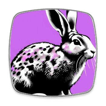 rabbit - Square fridge magnet - white - Front
