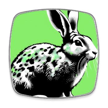 rabbit - Square fridge magnet - white - Front