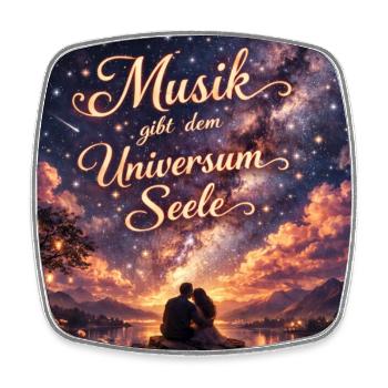 Musik gibt dem Universum Seele - Musiker Romantik - Viereckiger Kühlschrankmagnet - Weiß - Vorne