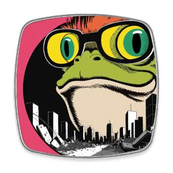 Evil Frog Horror - Square fridge magnet - white - Front