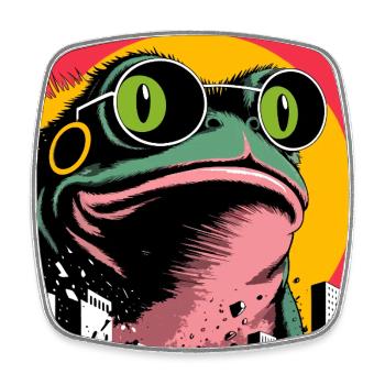 Frog Popart City - Square fridge magnet - white - Front